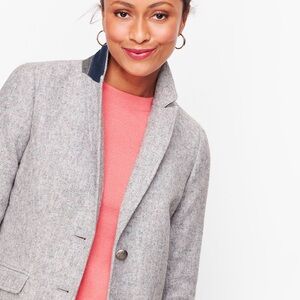 Talbots Light Gray Blazer with Navy Accents